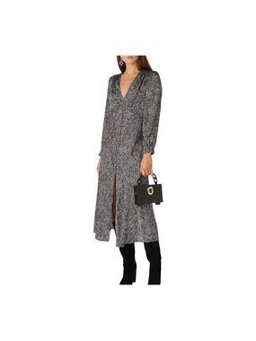 Pinko Black and White Print Midi Dress Size 4